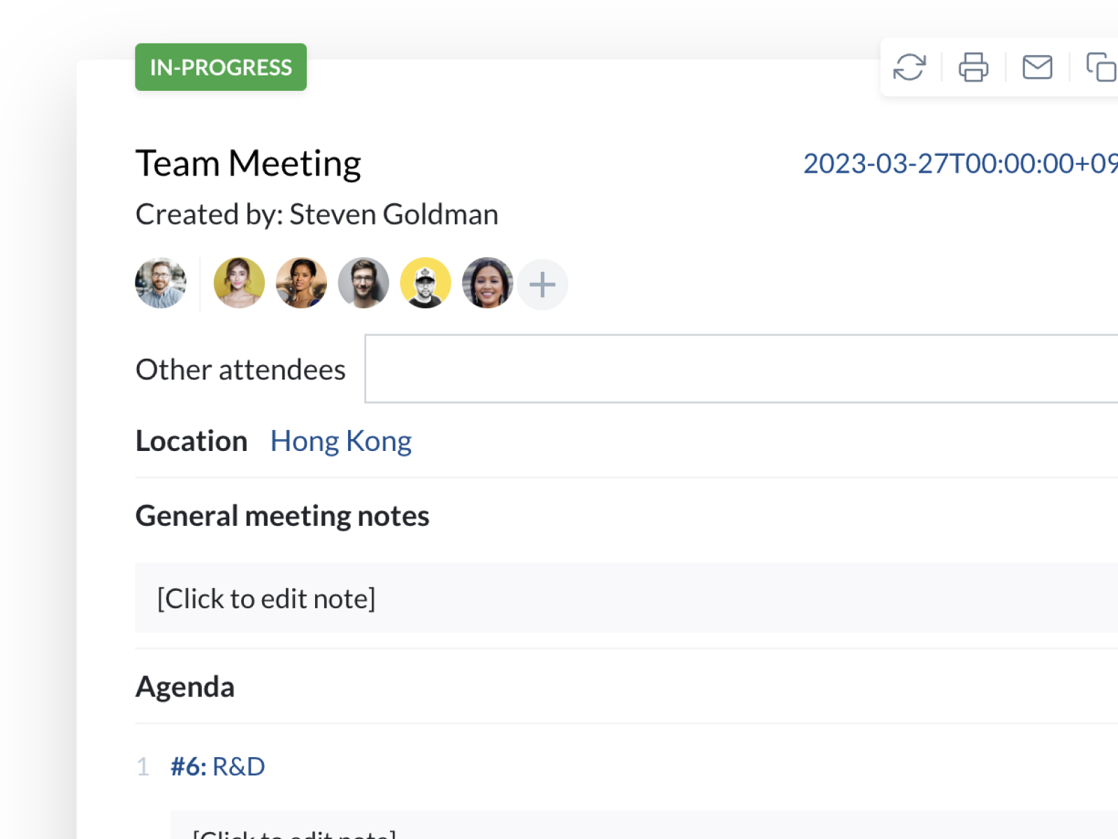 Meetings management